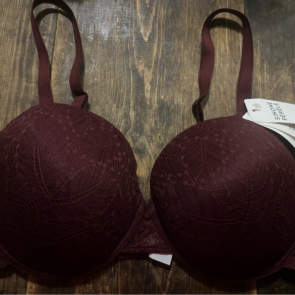 Simone‎ Pérèle 12S327# Comete Molded Plunge Lined Underwire Bra US Size 38D NWT
